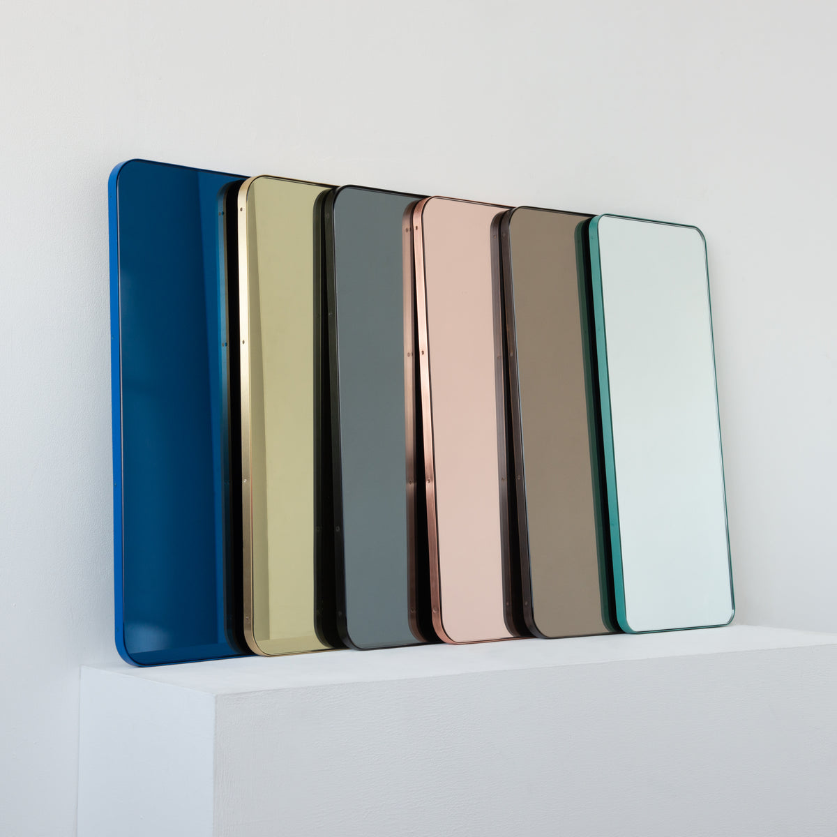 Quadris™ Rectangular Black Tinted Contemporary Mirror with a Black Frame