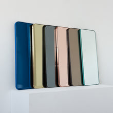 Quadris™ Rectangular Black Tinted Contemporary Mirror with a Black Frame