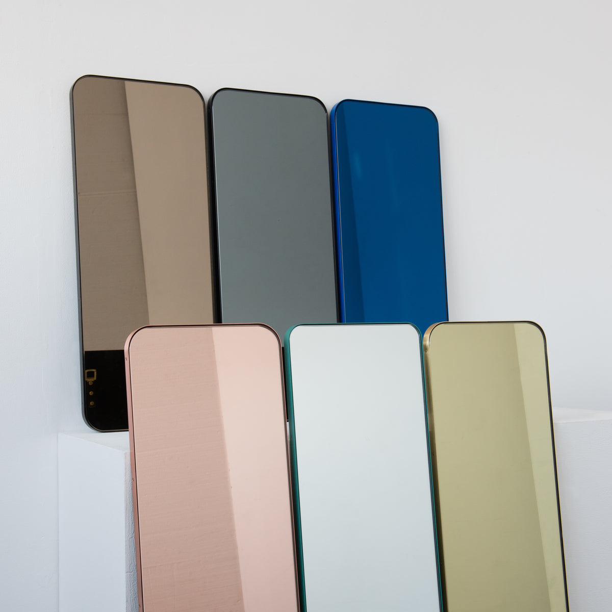 Quadris™ Rectangular Modern Mirror with a Black Frame