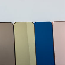 Quadris™ Rectangular Blue Tinted Contemporary Mirror with a Blue Frame