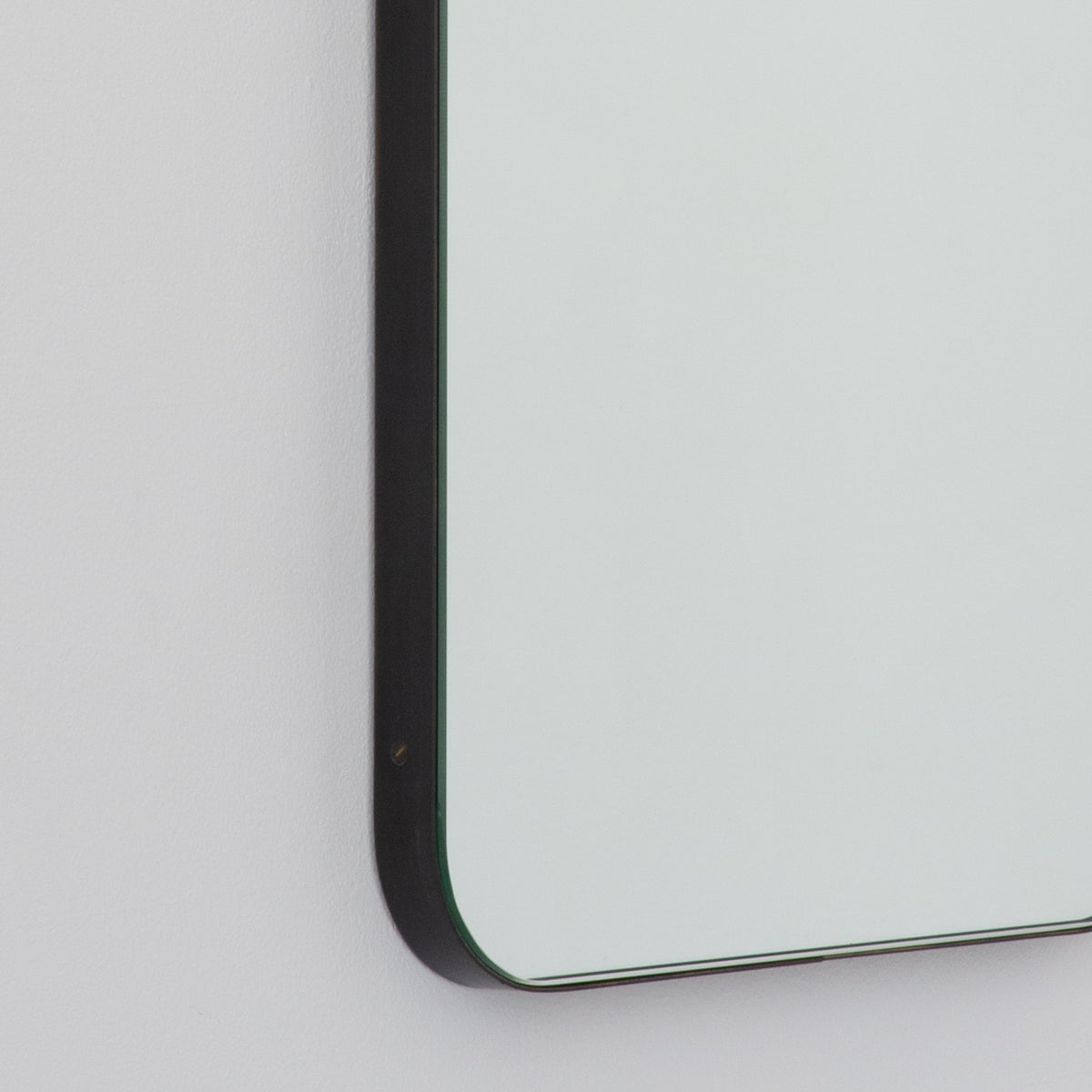 Quadris™ Rectangular Modern Mirror with Blackened Metal Frame