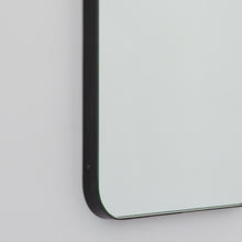 Quadris™ Rectangular Modern Mirror with Blackened Metal Frame