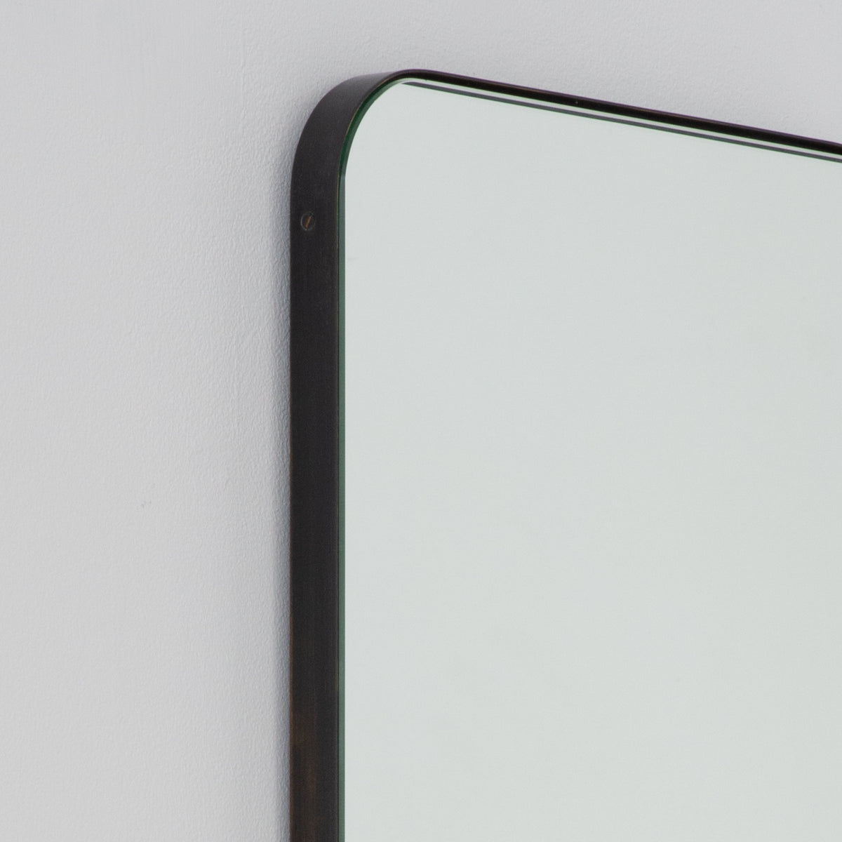 Quadris™ Rectangular Modern Mirror with Blackened Metal Frame