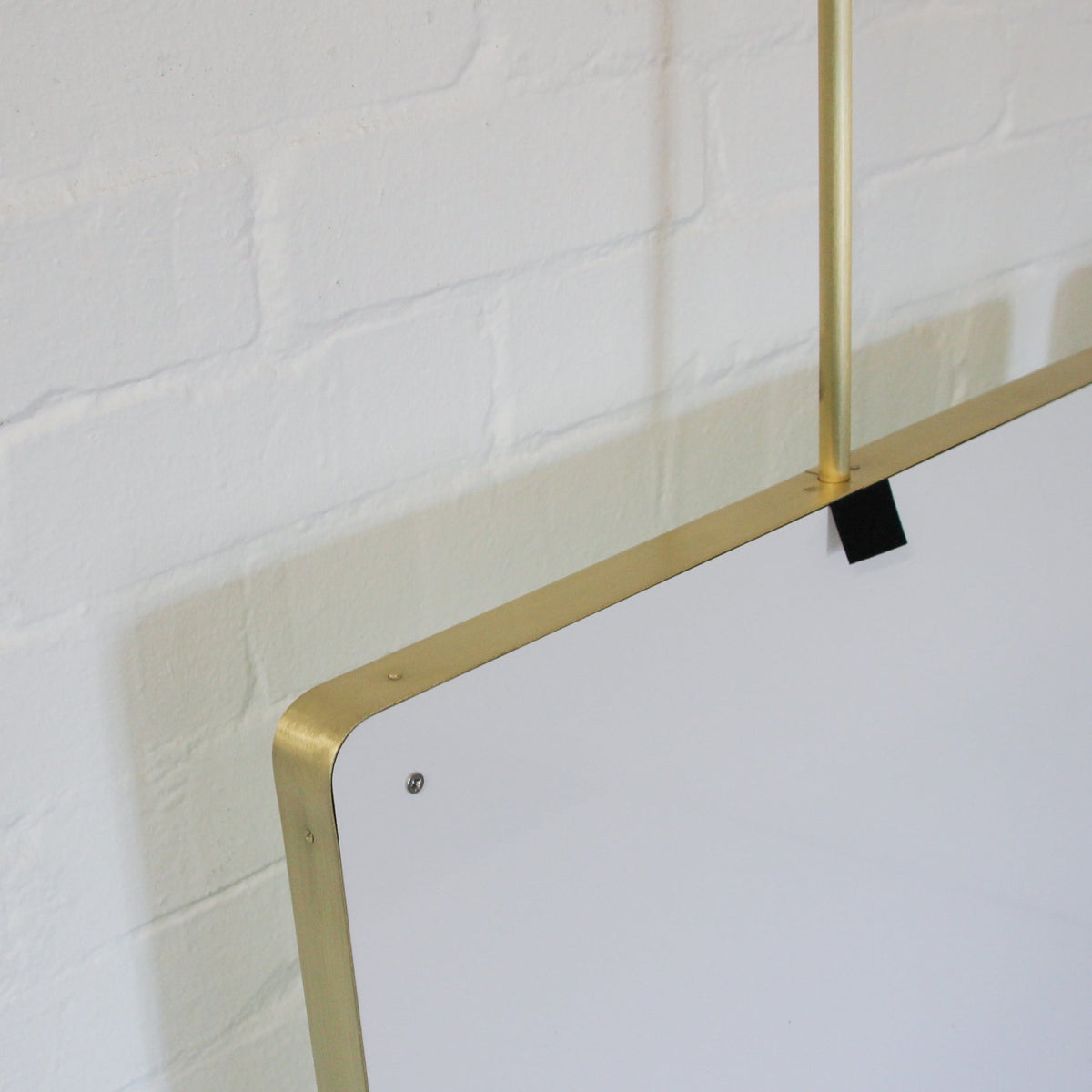 Quadris™ Ceiling Suspended Rectangular Bathroom Mirror with Brass Frame, Customisable