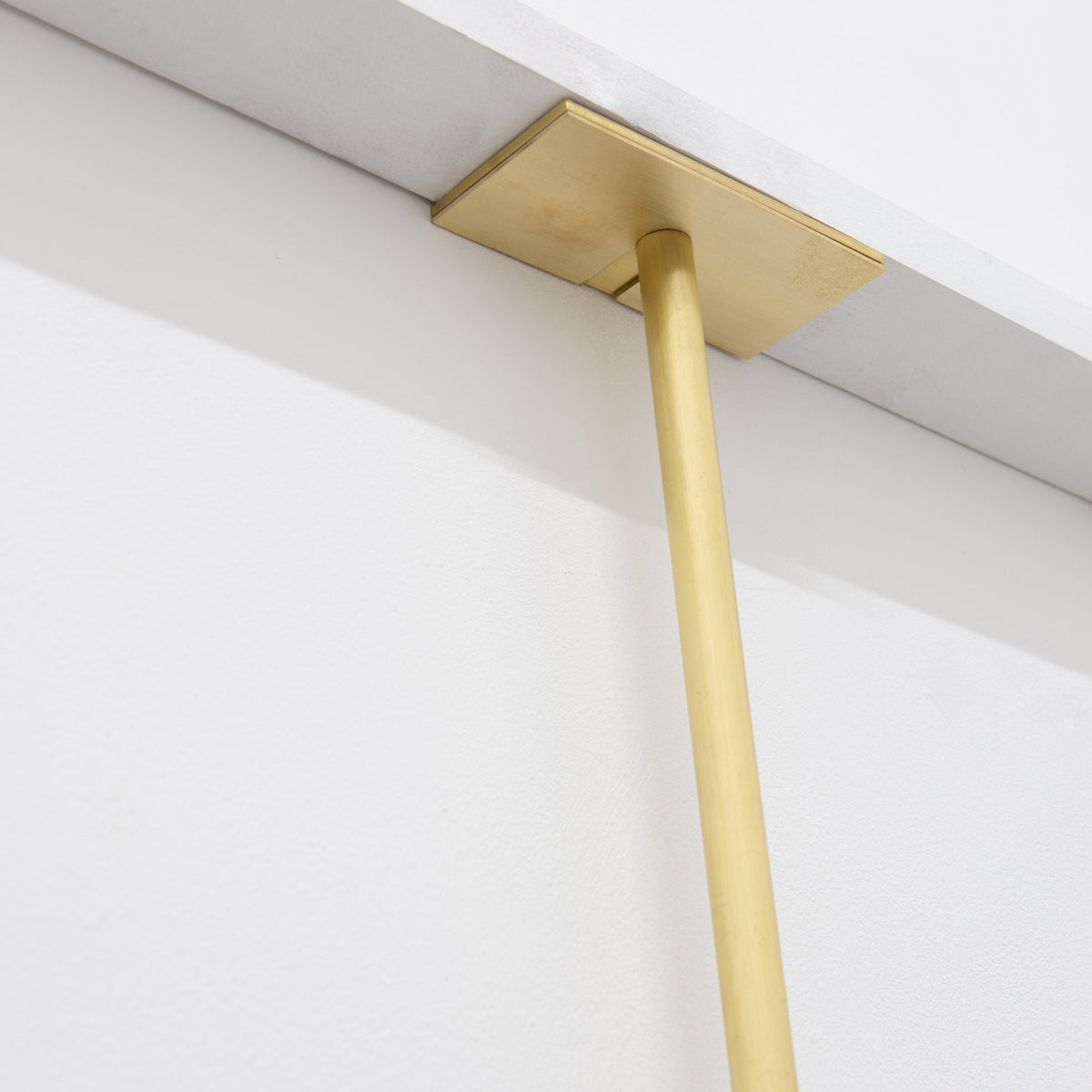 Orbis™ Frameless Ceiling Hanging Suspended Round Mirror with Two Brass Arms