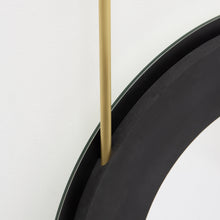 Orbis™ Frameless Ceiling Hanging Suspended Round Mirror with Two Brass Arms