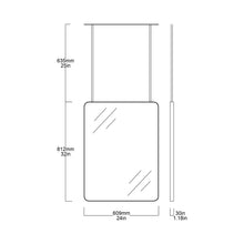 Quadris™ Suspended Rectangular Mirror with Minimalist Blackened Stainless Steel Frame