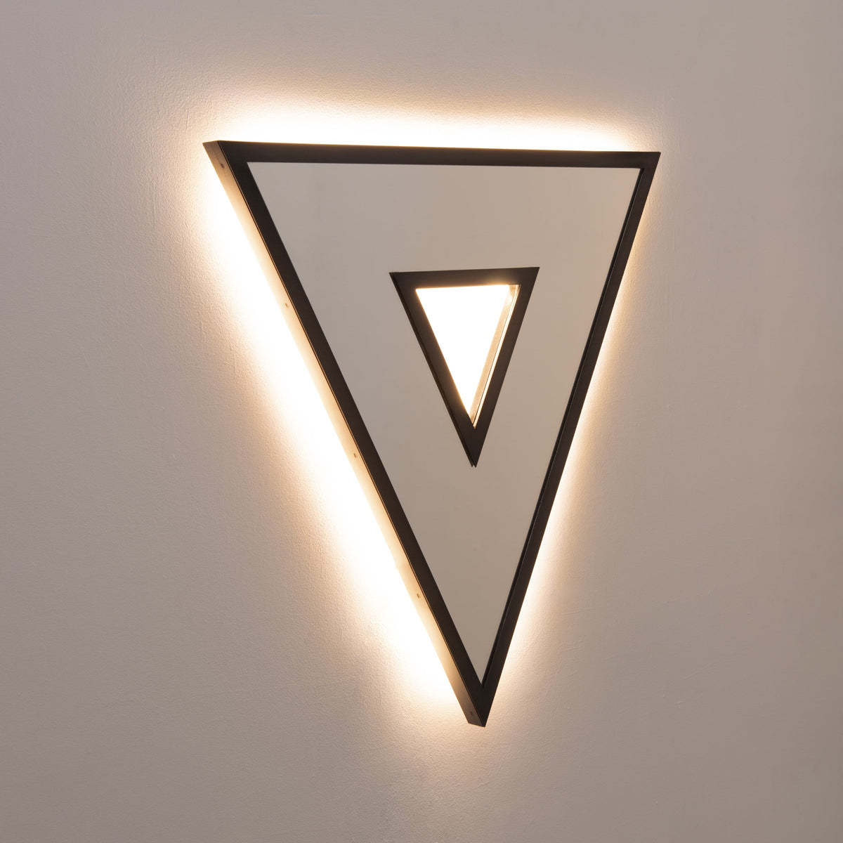 Contemporary Donut™ Triangular Mirror with Back Illumination