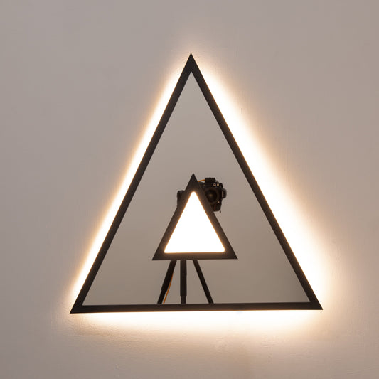 Contemporary Donut™ Triangular Mirror with Back Illumination