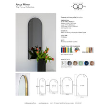 Arcus™ Arch shaped Minimalist Frameless Mirror with a Floating Effect, Large