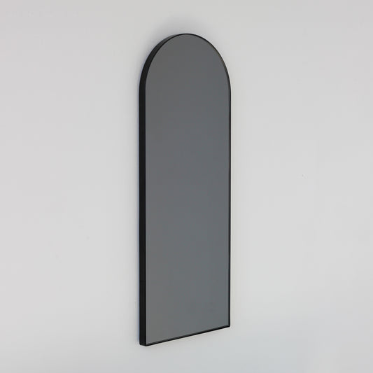 Arcus™ Arch shaped Black Tinted Contemporary Mirror with a Black Frame