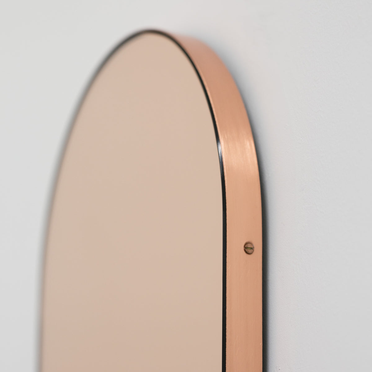 Arcus™ Arch shaped Rose Gold Contemporary Mirror with a Copper Frame