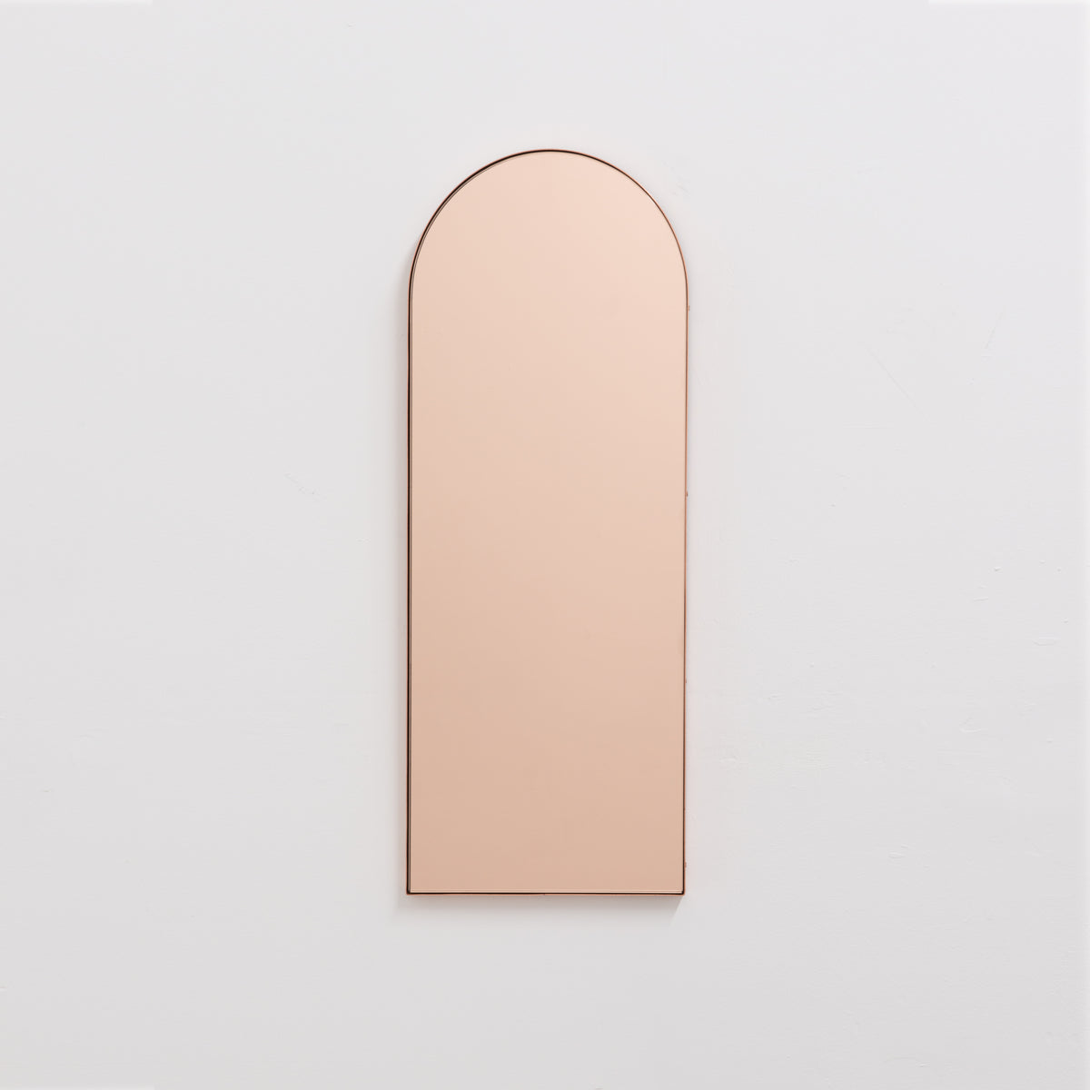 Arcus™ Arch shaped Rose Gold Contemporary Mirror with a Copper Frame