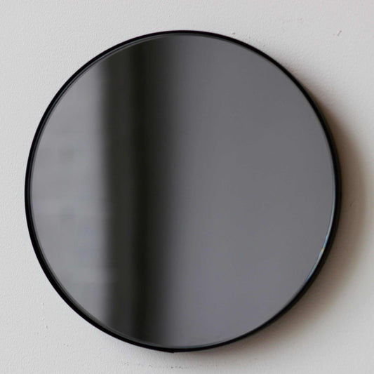 In Stock Orbis™ Round Black-Tinted Contemporary Mirror with Black Frame