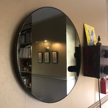 In Stock Orbis™ Round Black Tinted Contemporary Mirror with Black Frame