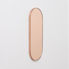 Capsula™ Capsule shaped Rose Gold Contemporary Mirror with a Copper Frame