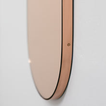 Capsula™ Capsule shaped Rose Gold Contemporary Mirror with a Copper Frame