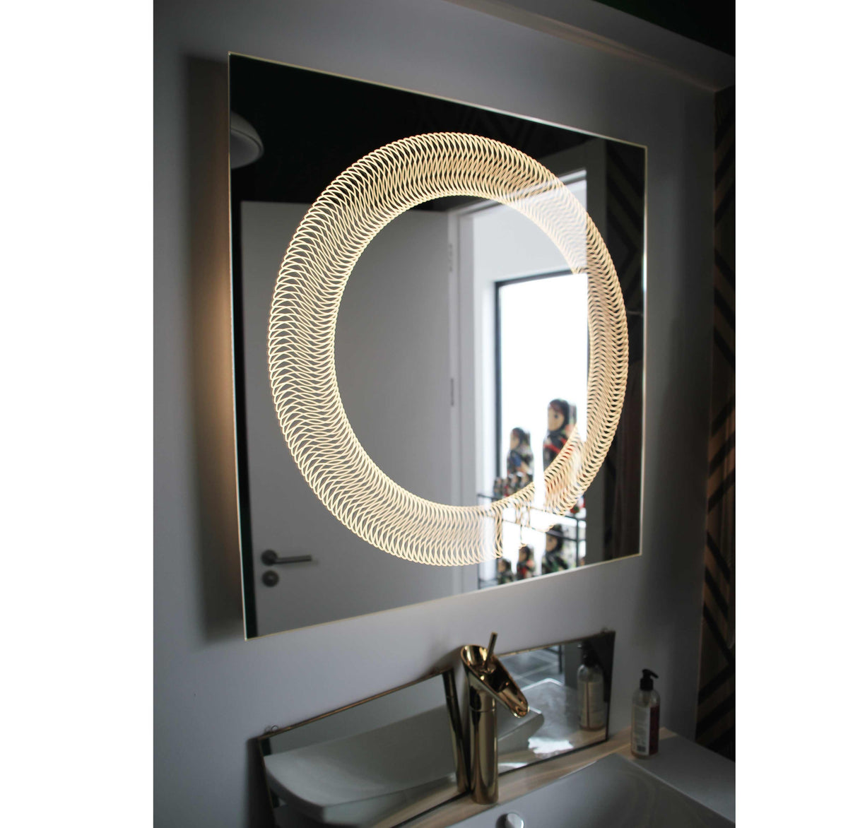 Cosmic GLAZZ™ Illuminated Etched Square Frameless Mirror