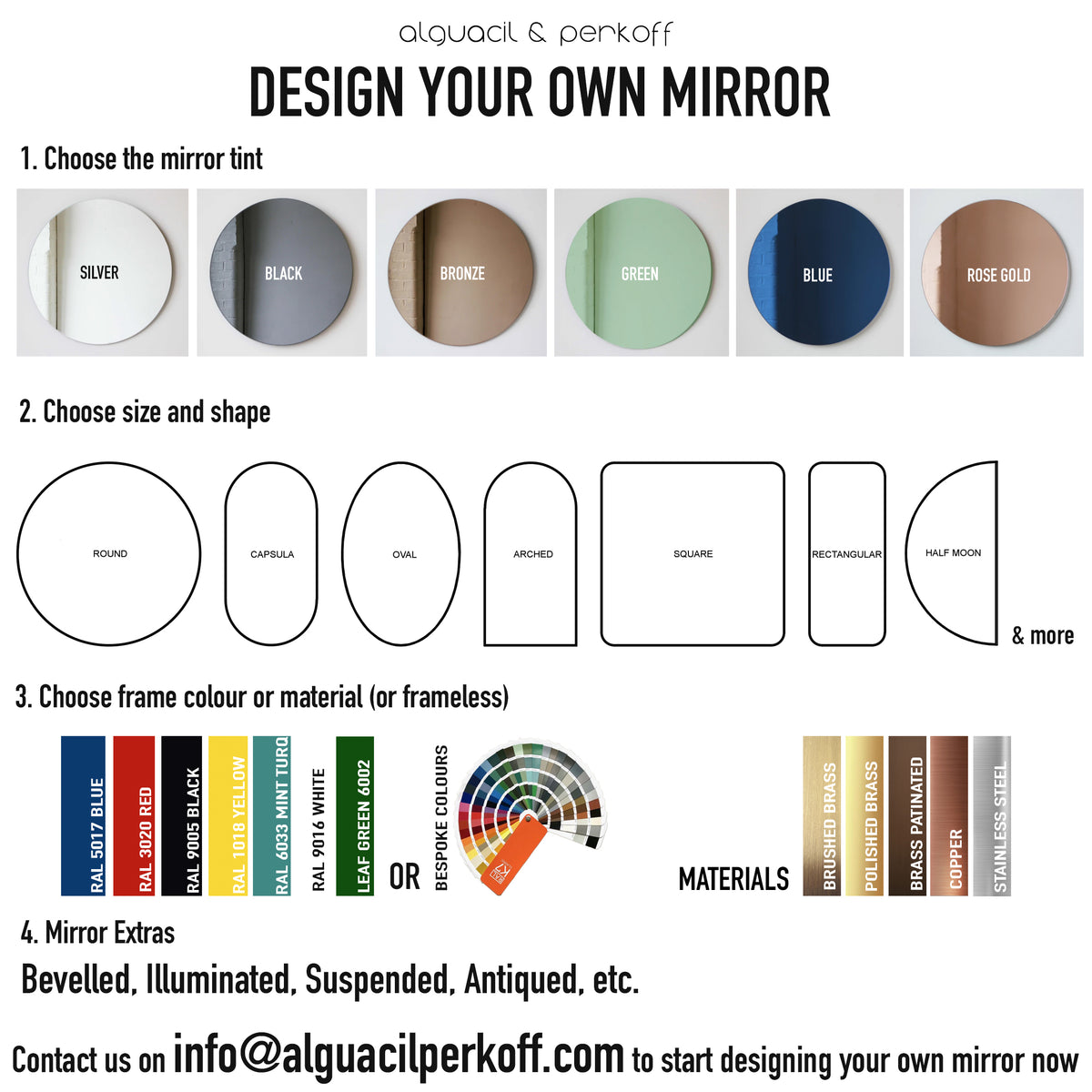 Arcus™ Arch shaped Minimalist Frameless Mirror with a Floating Effect, Large