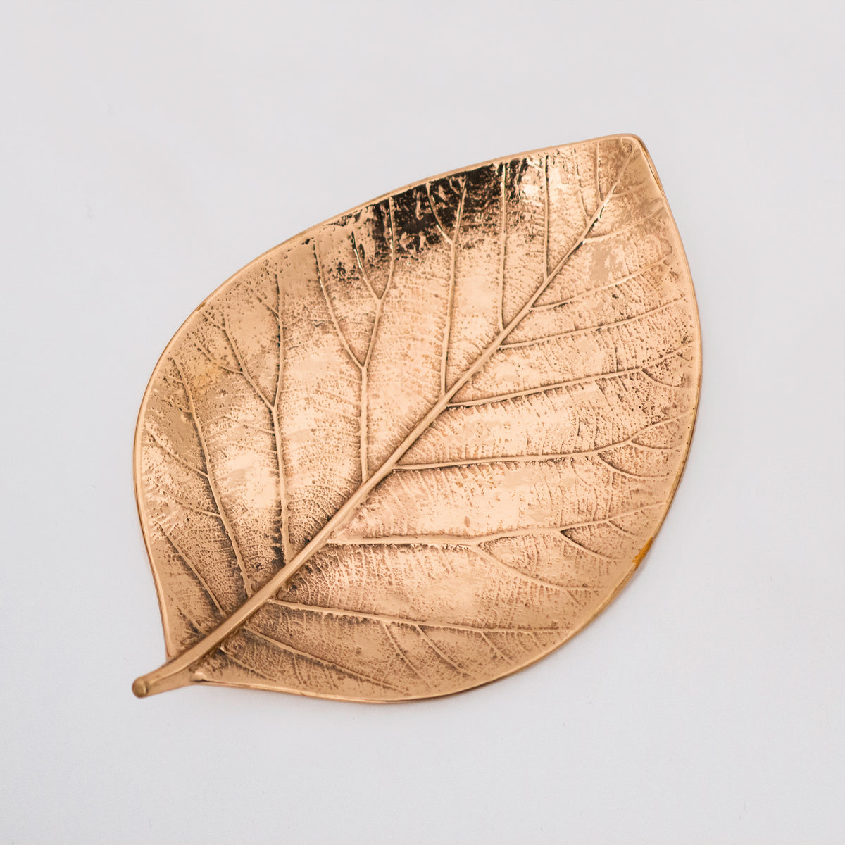 Brass Cast Leaf Decorative Dish Vide-Poche, Large