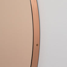 Orbis Dualis™ Mixed Tint (Rose Gold + Silver) Contemporary Round Mirror with Copper Frame