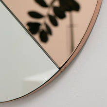 Orbis Dualis™ Mixed Tint (Rose Gold + Silver) Contemporary Round Mirror with Copper Frame