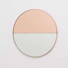 Orbis Dualis™ Mixed Tint (Rose Gold + Silver) Contemporary Round Mirror with Copper Frame
