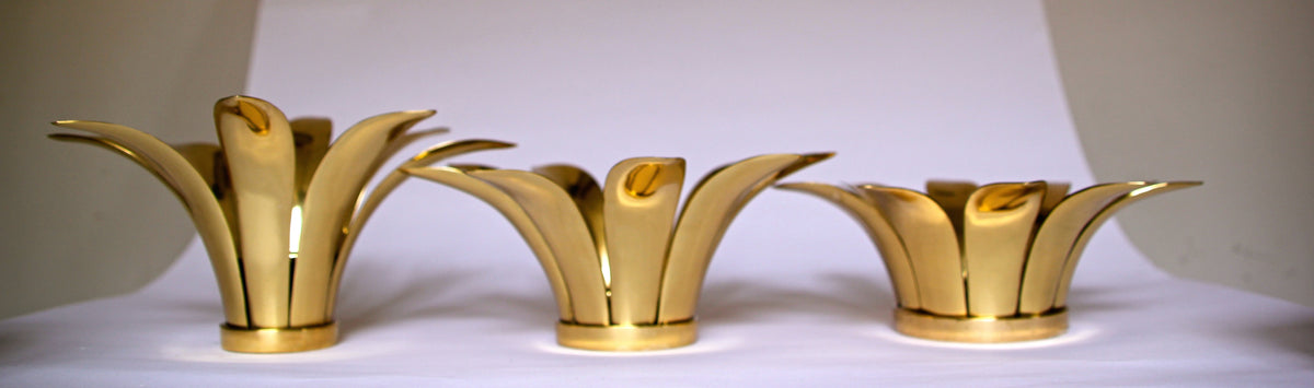 Handmade Stackable Cast Brass Pineapple Candle Holder
