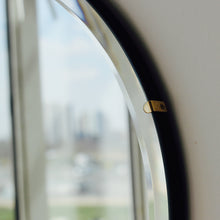 Orbis™ Bevelled Round Frameless Art Deco Mirror with Brass Clips