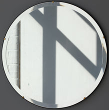 Orbis™ Bevelled Round Frameless Art Deco Mirror with Brass Clips