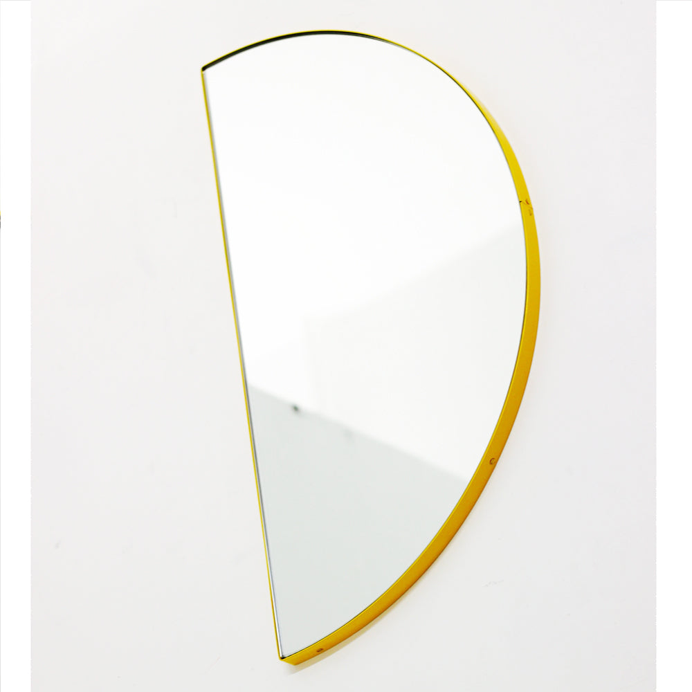 Luna™ Half-Moon shaped Modern Mirror with a Yellow Frame