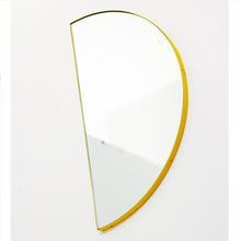 Luna™ Half-Moon shaped Modern Mirror with a Yellow Frame