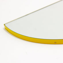 In Stock Luna Half-Moon shaped Modern Mirror with a Yellow Frame