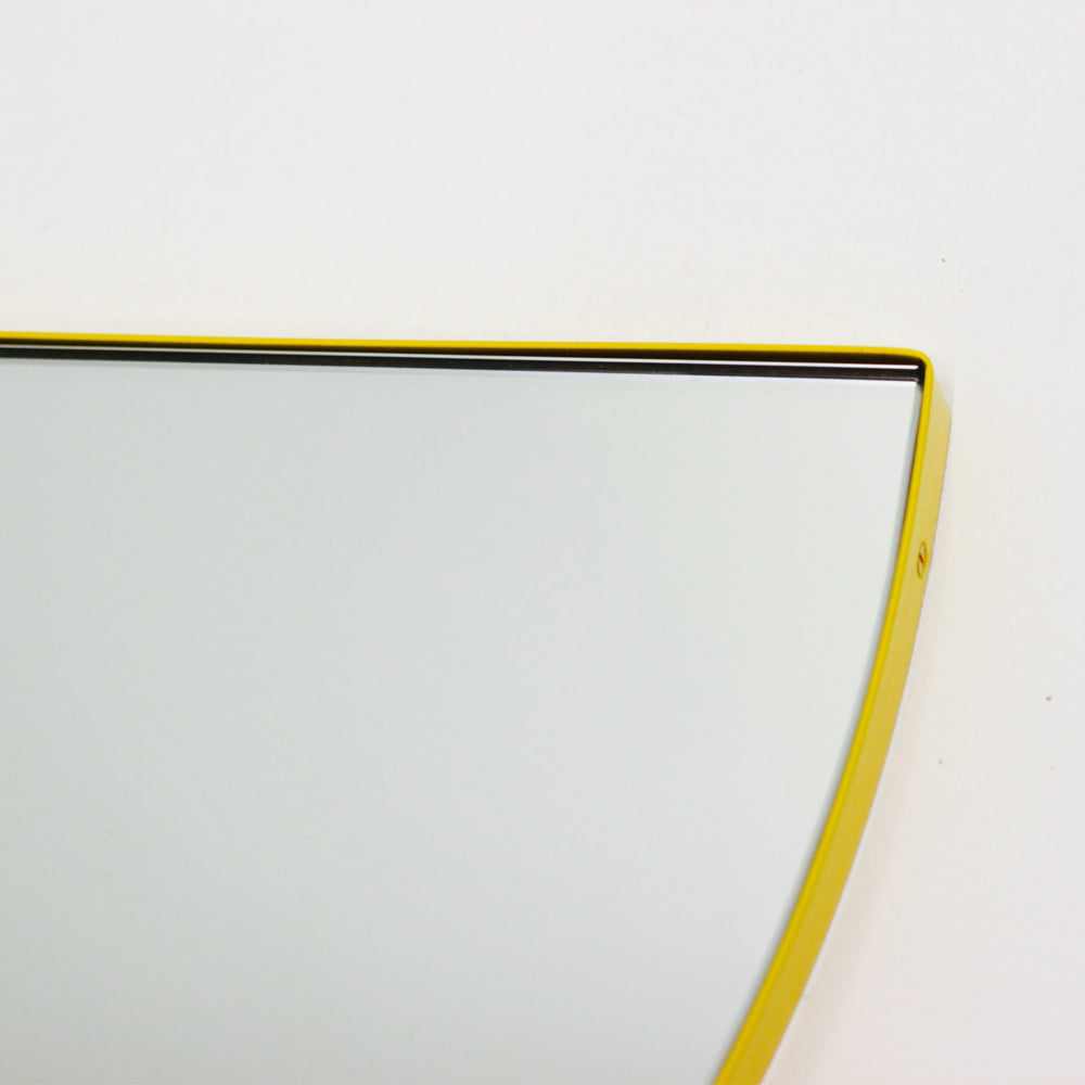 Luna™ Half-Moon shaped Modern Mirror with a Yellow Frame