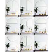 Set of 2 Luna™ Round Half-Moon Pieces Mixed Tint Bronze + Rose Gold Contemporary Frameless Mirrors