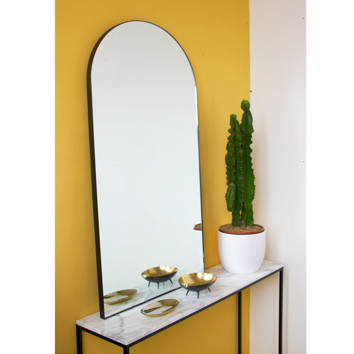 Arcus™ Arch shaped Modern Long Mirror Mirror with Brass Frame, Oversized
