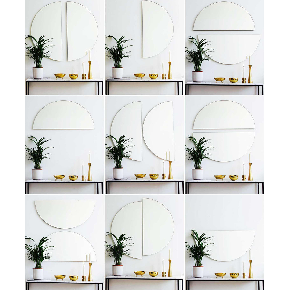 Luna™ Half Moon Minimalist Frameless Mirror (1 piece) Alguacil&Perkoff
