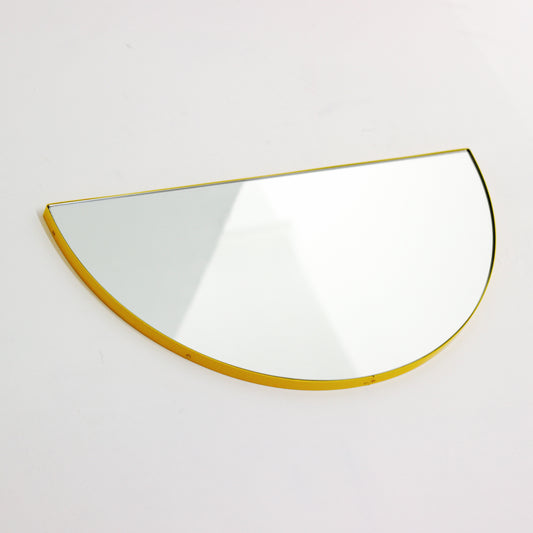 In Stock Luna Half-Moon shaped Modern Mirror with a Yellow Frame