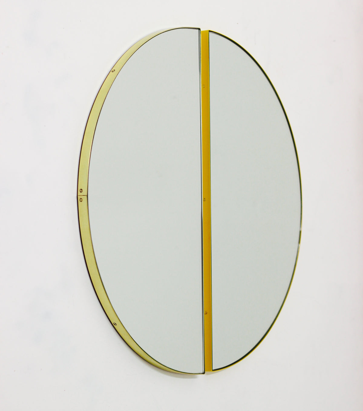 Luna™ Half-Moon shaped Modern Mirror with a Yellow Frame