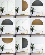 Luna™ Half-Moon Semi-circular Blue Tinted Contemporary Frameless Mirror