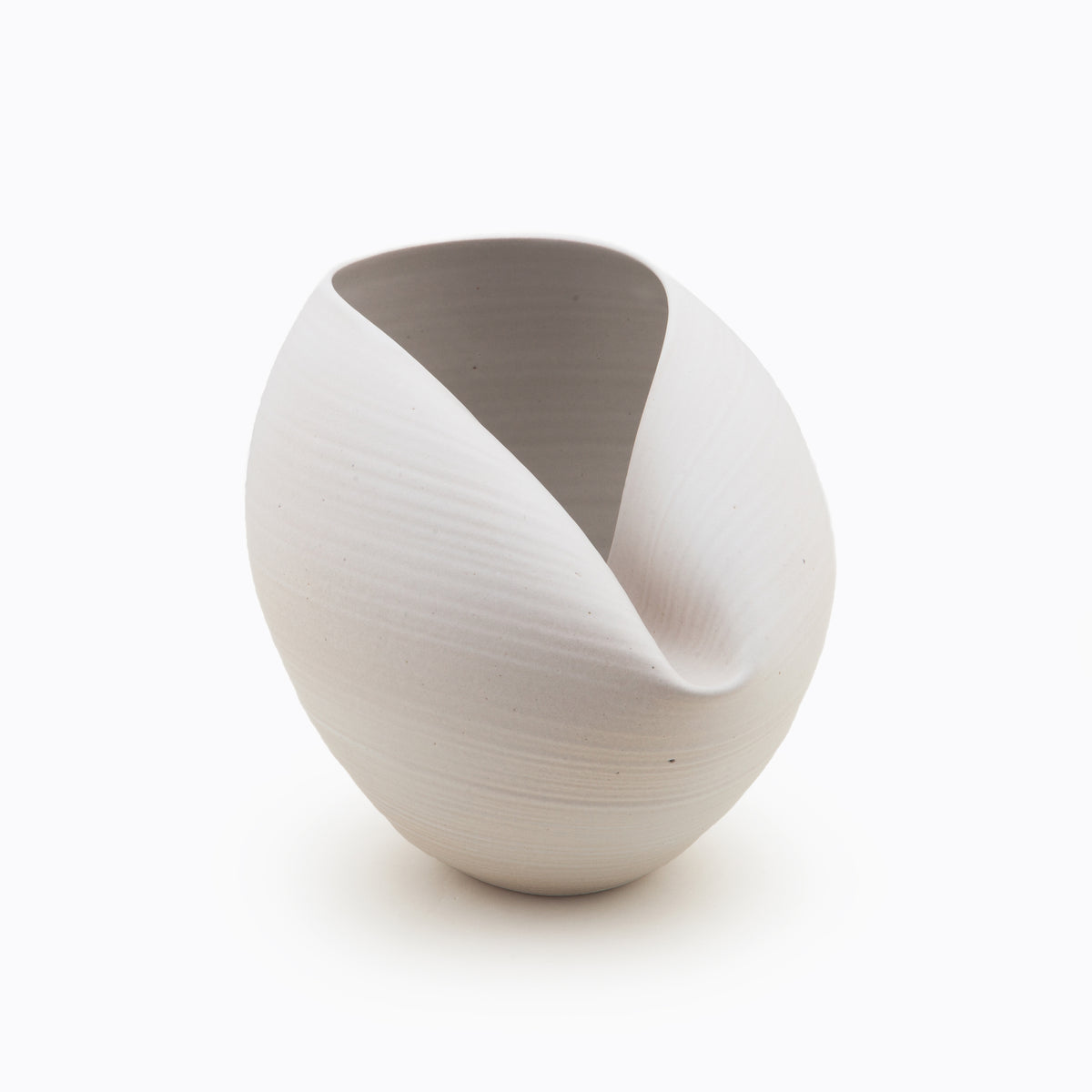 White Oval Form, Vase, Interior Sculpture or Vessel, Objet D'Art