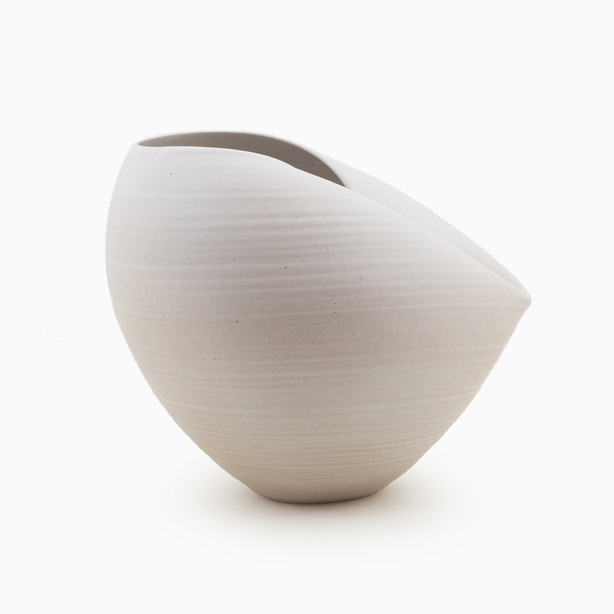 White Oval Form, Vase, Interior Sculpture or Vessel, Objet D'Art