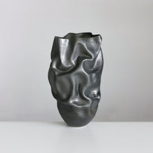Unique Ceramic Sculpture Vessel Black Dehydrated Form N.57, Objet d'Art