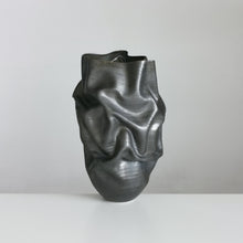 Unique Ceramic Sculpture Vessel Black Dehydrated Form N.57, Objet d'Art