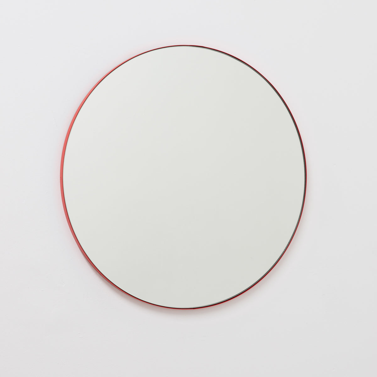 Orbis™ Round Mirror with Lively Red Frame