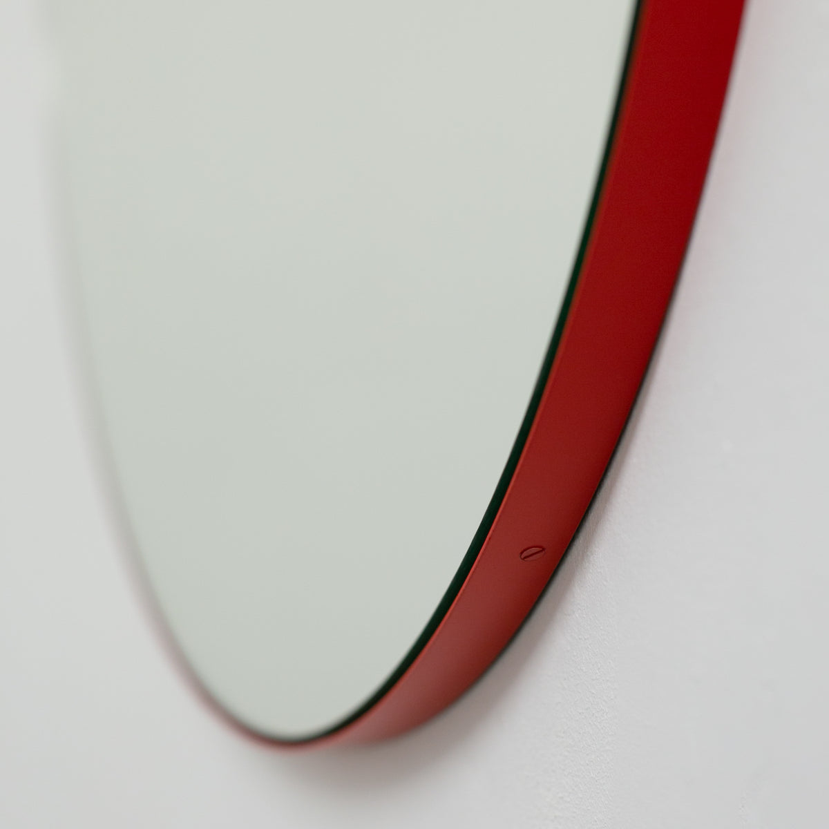 Orbis™ Round Modern Mirror with Red Frame