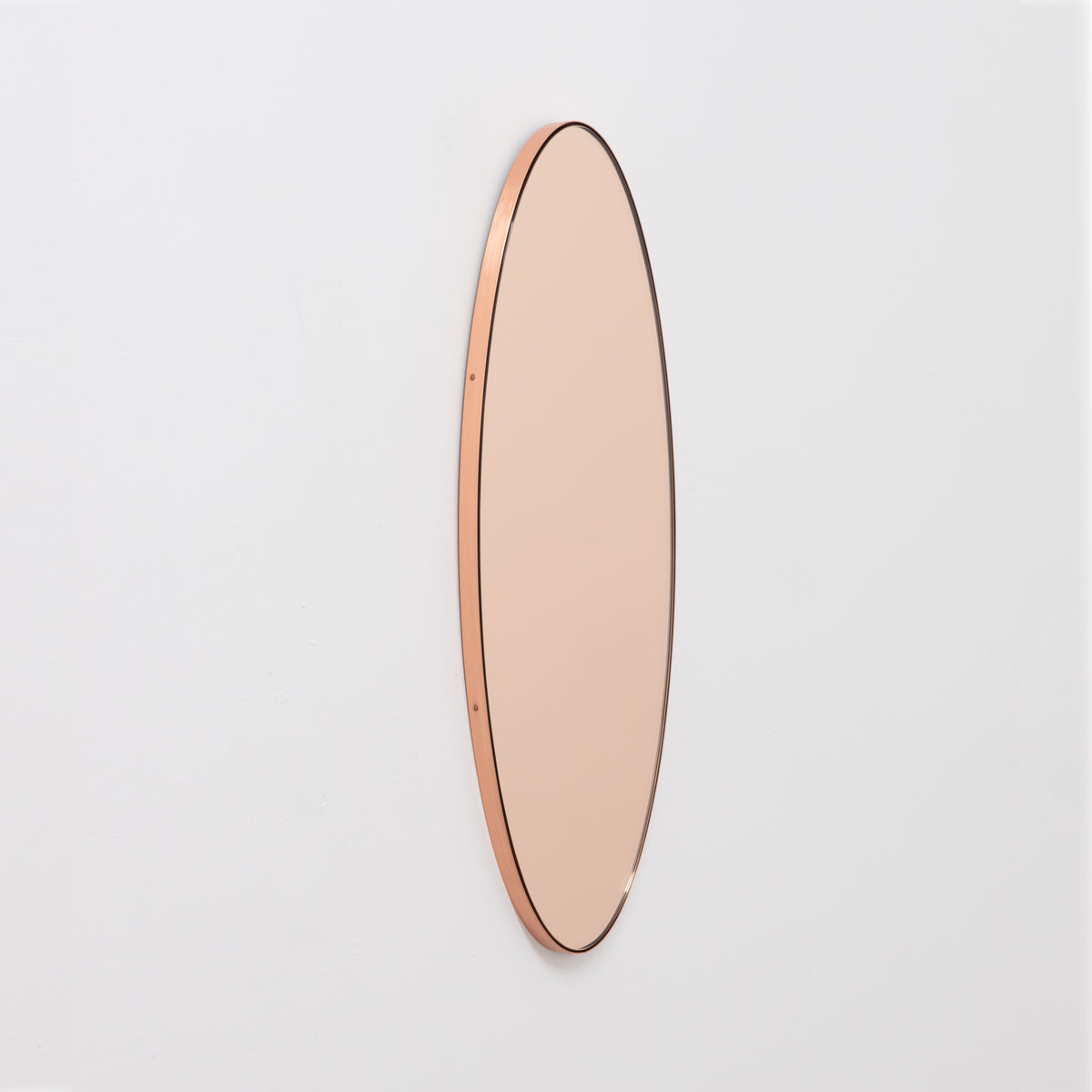 Ovalis™ Oval shaped Rose Gold Contemporary Mirror with a Copper Frame