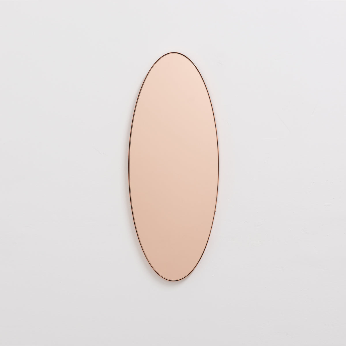 Ovalis™ Oval shaped Rose Gold Modern Mirror with a Copper Frame