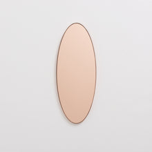 Ovalis™ Oval shaped Rose Gold Modern Mirror with a Copper Frame