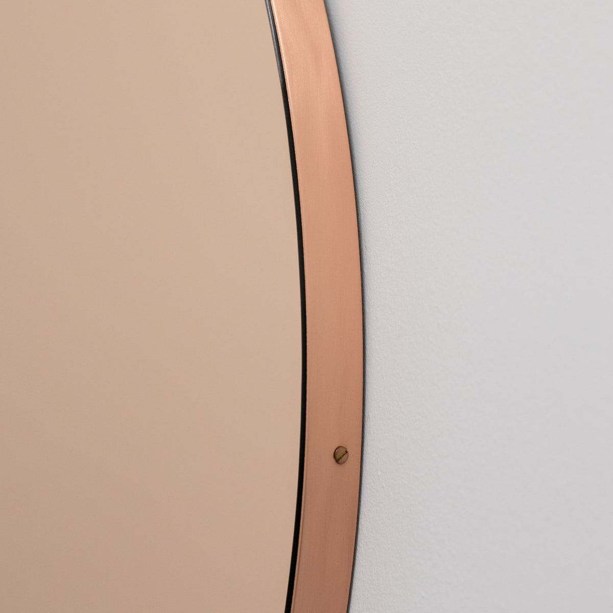 Ovalis™ Oval shaped Rose Gold Modern Mirror with a Copper Frame